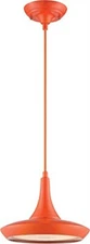 LED Fantom Pendant w/ Rayon Cord Lightning Fixture Orange Finish - SATCO-62-446
