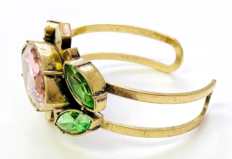 Brazalete HSN Nicole Romano Loyola Navette Multi-Piedra Cristal Abierto 7" Foto 4 de 4