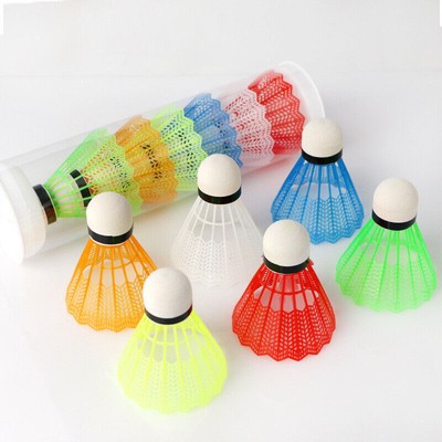 12PCS Federbälle Federball Badminton Bälle Set Kunststoff Badmintonbal Outdoor