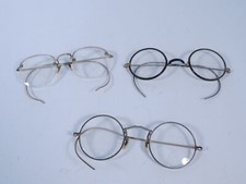 Lot 3 Vintage Eyeglasses B L 12k GF Arco Round Bi-Focal Gold Metal Parts Only