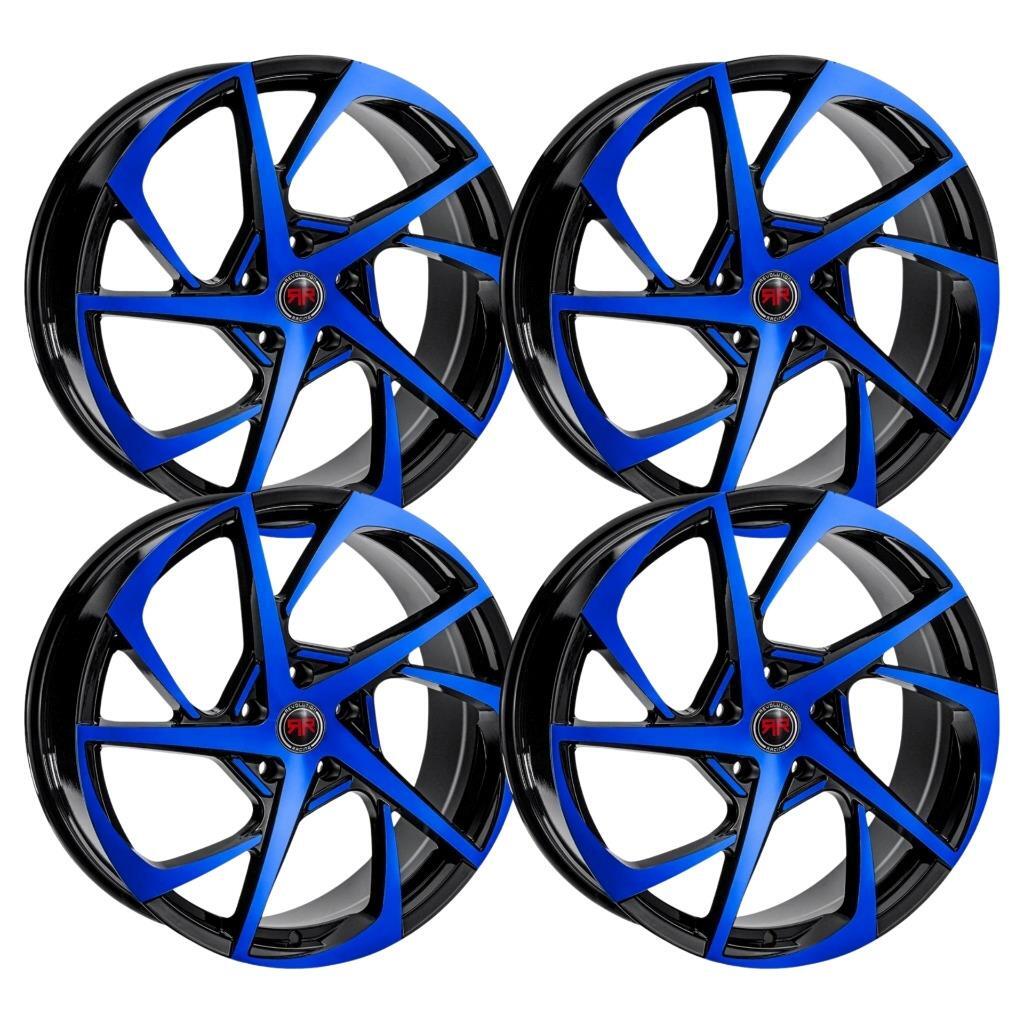 Revolution Racing RR29 18x8 5x114.3 40mm Black Blue Wheels Rims 18 Inch ...