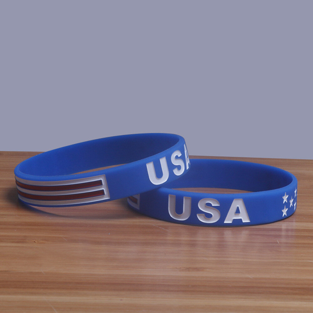 USA Flag Bracelet American Silicone Bracelets Letter Silicone Bracelets