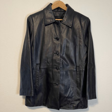 Vintage Winlit Lined Black Leather Jacket Size Small