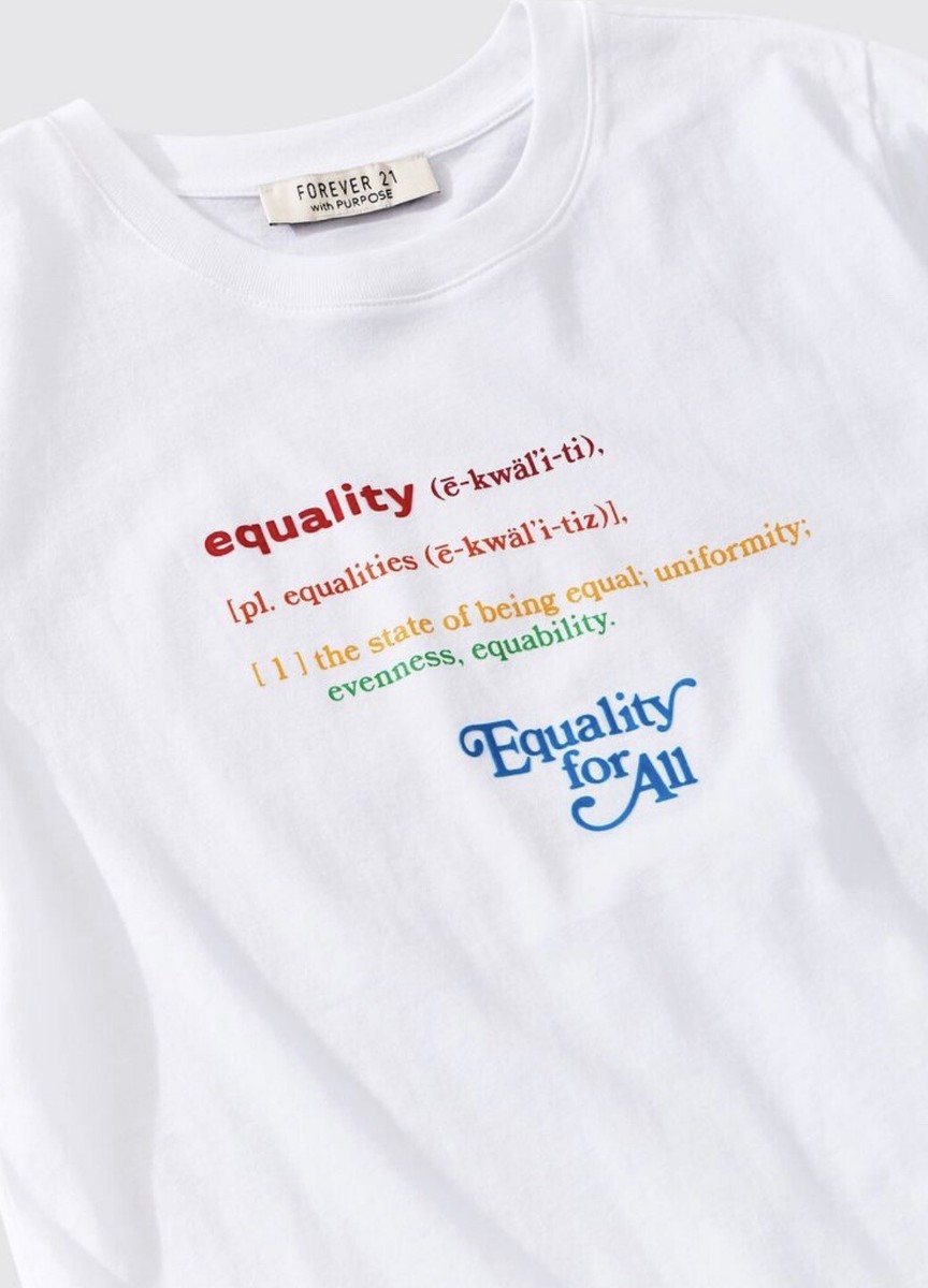 Forever21 Womens X-large Short Sleeve equality definition rainbow tee  T-shirt