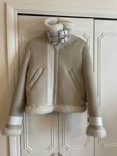 Acne Studios Beige Suede Shearling Velocite Jacket Size 38eu/ 10 Uk Rrp £2200
