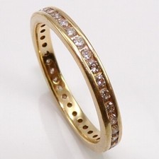 14K Yellow Gold Diamond Wedding Anniversary Eternity Band Ring LMI2