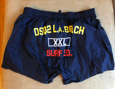 DSQUARED2 NAVY BLUE L.A. BEACH XXL SURF ED. SWIM TRUNKS BEACH