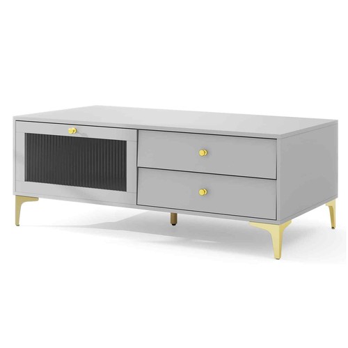 COSTWAY TV Stand for 55-Inch TV 120cm TV Console Cabinet-Light Gray - Picture 11 of 11