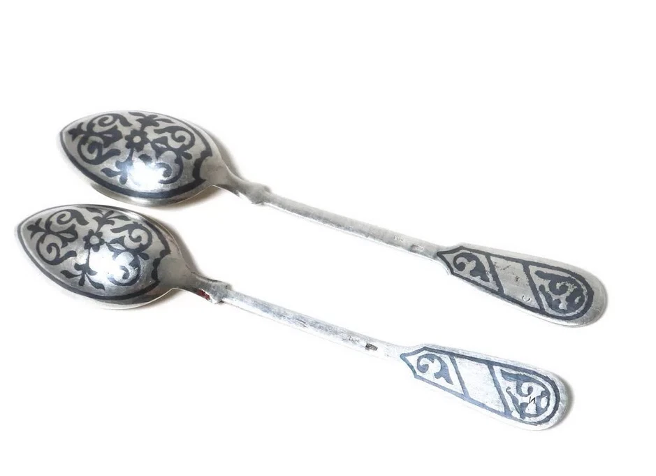 复古银色 875 茶匙镀金邮票长度 13.3 厘米苏联标志 Sulp — 第 2/4 张图片