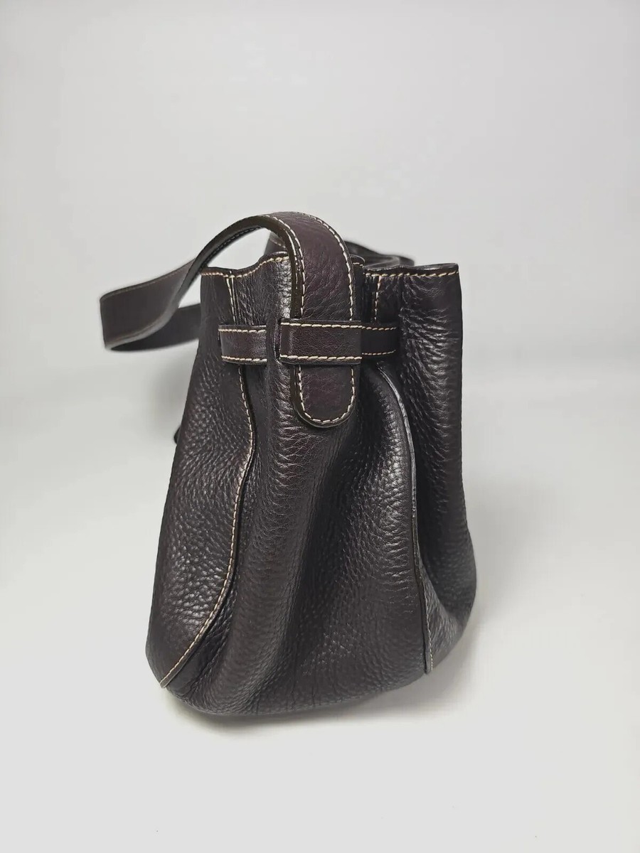 バリー Bally Women's Brown Leather Drawstring Shoulder Bag Authentic | eBay