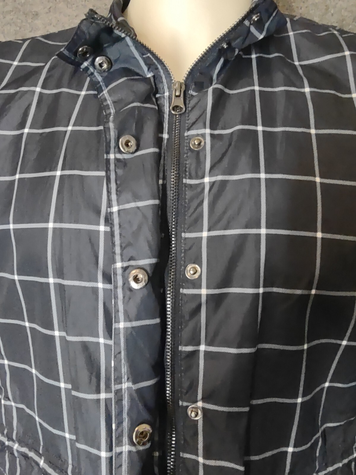 Windbreaker Woman's Medium Basic Editions Blue Pl… - image 7