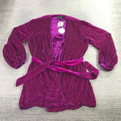 Retrofete Top Womens Small Sequin Gabrielle Bette Top  Robe Casual Ladies Purple