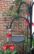 Hanging Bird Bath Water Tray Wild Garden Cooling Watering Station Dark Gray New