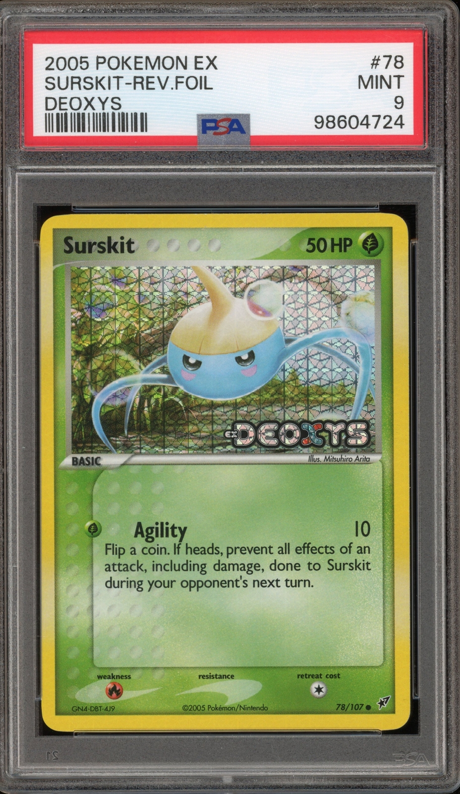 Pokemon Surskit EX Deoxys Reverse Holo #78 PSA 9 Mint