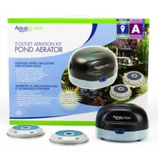 Aquascape 2-Outlet Aeration Kit Pond Aerator 2 disc water garden
