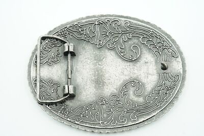 Western Flower Antique Silver Blank Belt Buckle - Main Image