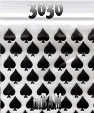 100 PACK BLACK 3030 SPADES Apple Zip POLY Baggies 3.0X3.0" NEW