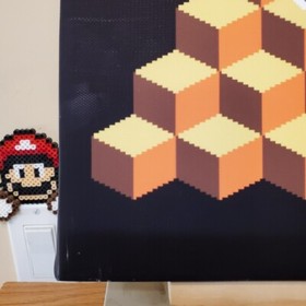 Q*Bert wrapped canvas 11x11 inch NES wall art - Q Bert arcade game room