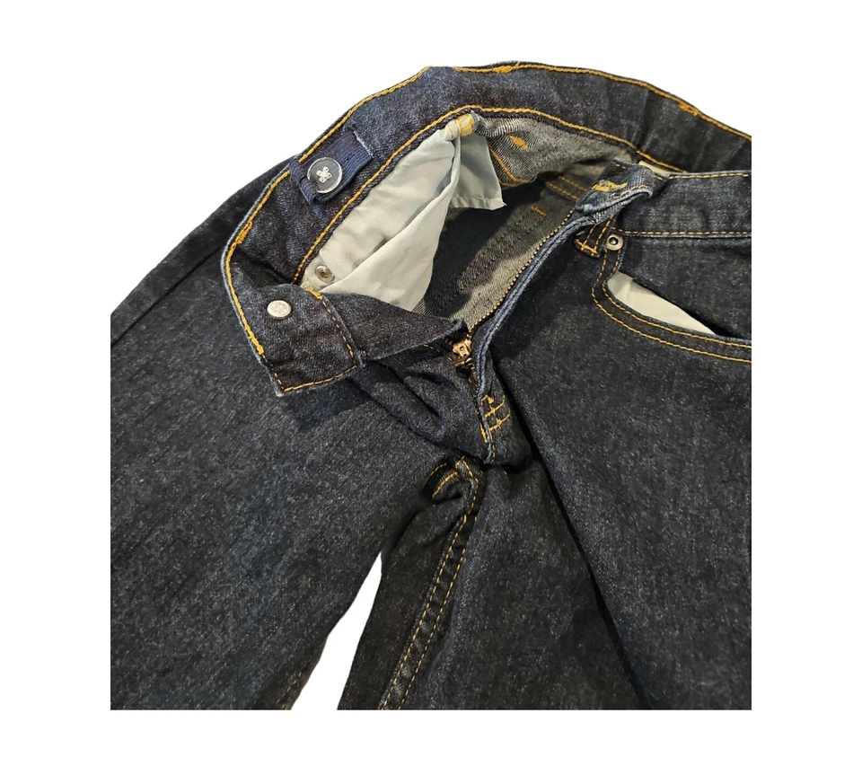 Pantalones de mezclilla descoloridos Glory para niños 10R azul pierna recta cintura ajustable pantalones informales Foto 4 de 4