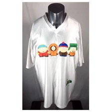 Vintage 1998 South Park Comedy Central Shirt (XL) Nylon Knit Cartoon Shirt White