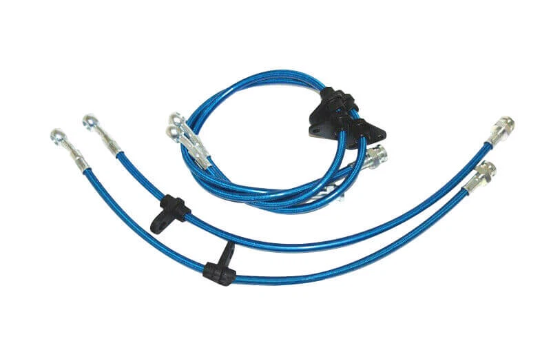 Fit Acura Integra 94-97 Honda Civic 92-95 Front Rear Stainless Brake Line Blue - Image 2 of 4