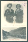 Old postcard Eleveurs d'Ours des Pyrénées - USTOU (Ariège - 09) + General view - 1904...