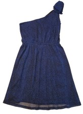 BeBop Blue Black Leopard Print Fit & Flare Asymmetrical Dress Misses Size S