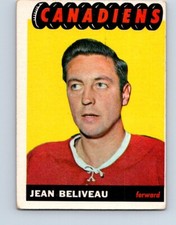 VINTAGE HOCKEY CARD 1965 topps JEAN BELIVEAU MONTREAL CANADIENS NO45