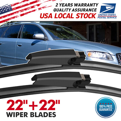 For Audi A4 Saloon (8EC, B7) 2004-08 Front Windscreen 22'' 22'' Flat Wiper Blades