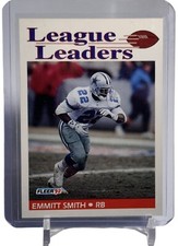 Emmitt Smith 1992 Fleer League Leaders Dallas Cowboys Football Card #453 W/Top