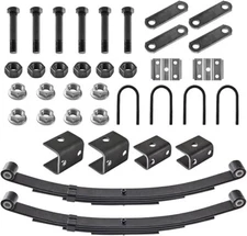 3500 lbs Tandem Trailer Axle Suspension Kit 4 Leaf spring, Hanger & U Bolt kit