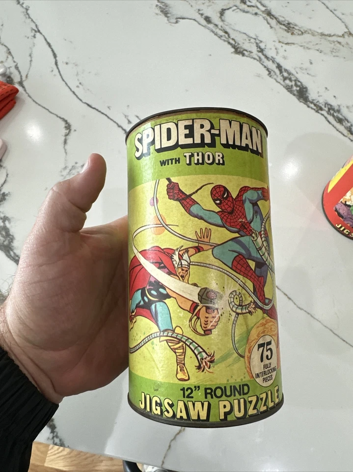 3 Marvel Spiderman W/ Thor, Captain America & Hulk 1974 Marvel Jigsaw Puzzle - Image 2 of 4