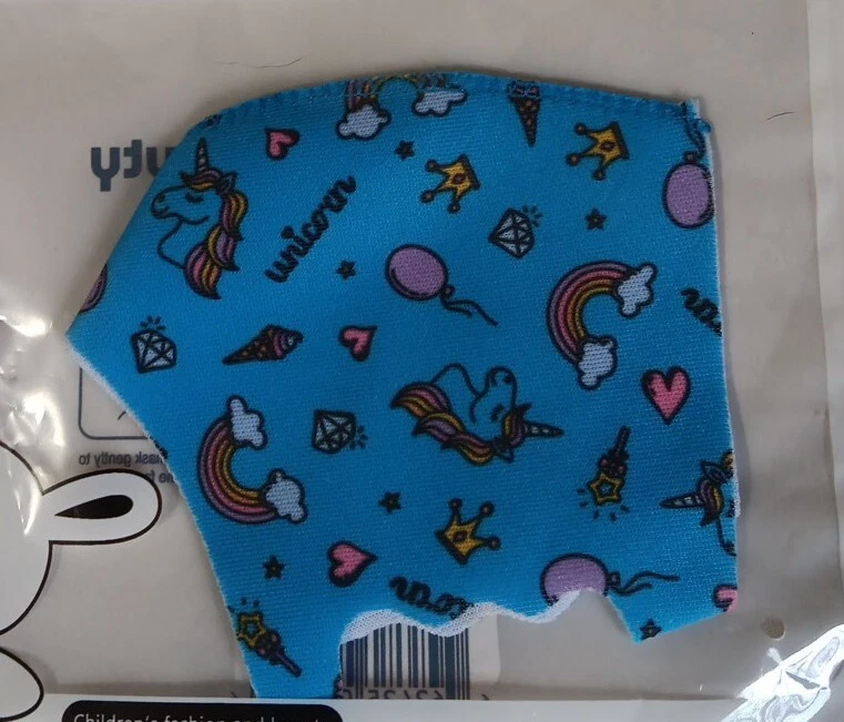 Children's Cloth Face Masks Lot Of 4 Reusable Unicorns Cars Trains Airplanes - Image 2 of 4