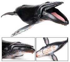 28cm Black Humpback Whale PVC Toy Fish Ocean Sea Animal Figure Doll Kids Gift