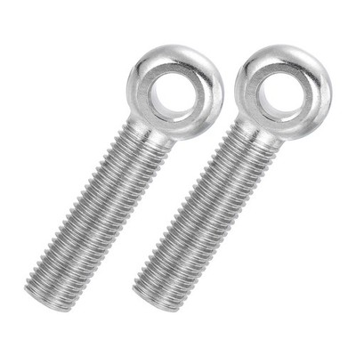 2 Pcs M16x75mm Full Thread Shoulder Swing Lifting Eye Bolt