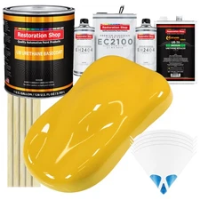 Indy Yellow Automotive Paint Urethane Basecoat Gallon Kit & European Clear Coat