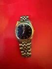 Seiko Quartz Day-Date Watch Gold & Silver Two-Tone Stainless Steel Vintage