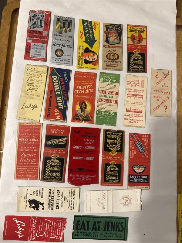 Vintage Matchbook Lot Of 20  No Matches