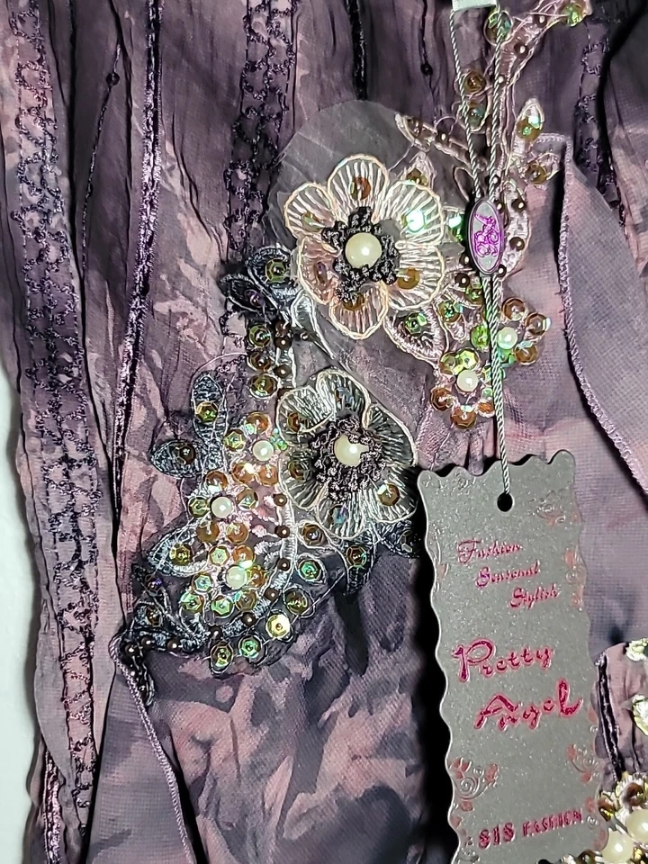 Pretty Angel Women’s Camisole Large Taupe Vintage Victorian Lace Ribbon New - Image 3 of 4