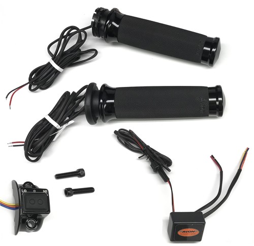 Avon CC-86-ANO-HT Custom Contour Heated Black Handlebar Grips