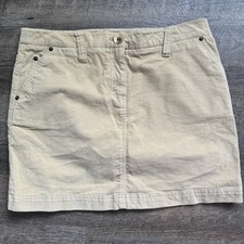 Vineyard Vines Corduroy Skirt Pockets Beige Womens Sz 8 Cotton Spandex Stretch