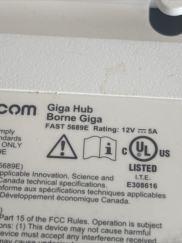 BELL Fibe Giga Hub Wi-Fi 6E Fiber Optic ONT + Modem/Router - Sagemcom ...