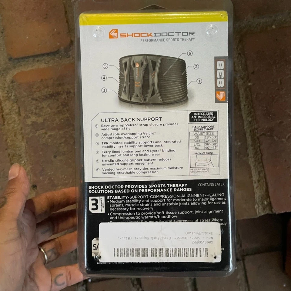 SOPORTE TRASERO SHOCK DOCTOR ULTRA Adulto Pequeño/Mediano Nuevo en Paquete Foto 3 de 4