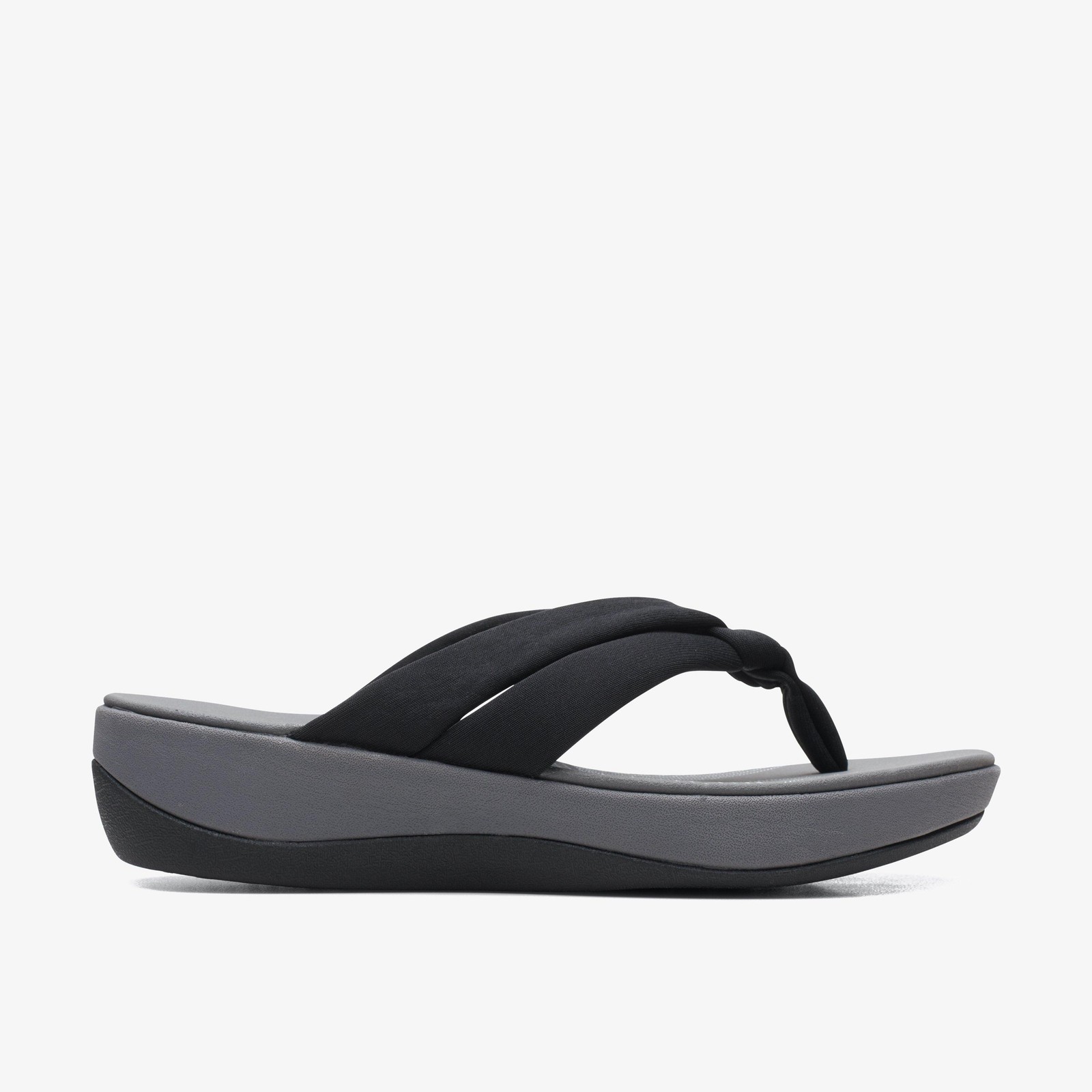 Clarks Womens Arla Kaylie Black Flatforms,Flip Flops Textile Casual