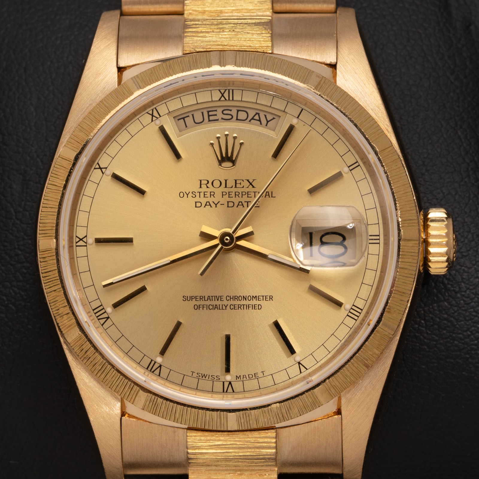 Rolex Watch Presidential Day-Date Bark 18K Yellow Gold 36mm Champagne Dial 18078