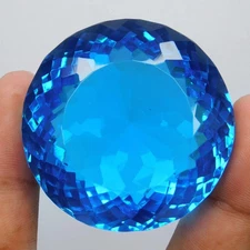 Certified Natural 500 Ct Blue Topaz Round Cut Loose Gemstone Form Brazilian A+