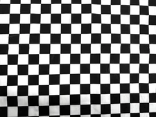 1" Squares Checkered Gingham Black and White Pattern 45'' Wide Polycotton Fabric