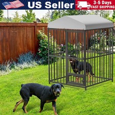 4x4x6FT Outside Large Dog Kennel with roof - Outdoor Heavy Duty Welded Wire