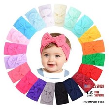20pcs Baby Girls Nylon Headbands Turban Hair Bows Hair 1-Light Multi-colored