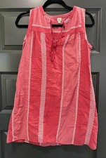 LOFT Beach Sleeveless Mini Sundress Size Small Casual Striped Red Boho